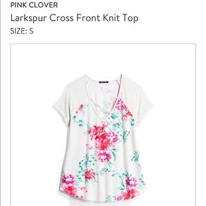Pink clover Larkspur Cross front  knit top